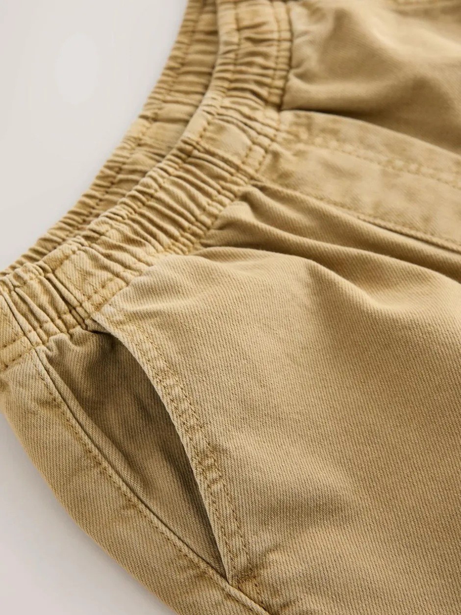 Next Wide Fit Pull On Twill Jeans (3-16yrs) Stone Outlet