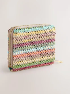 Next Stripe Raffia Effect Purse Best