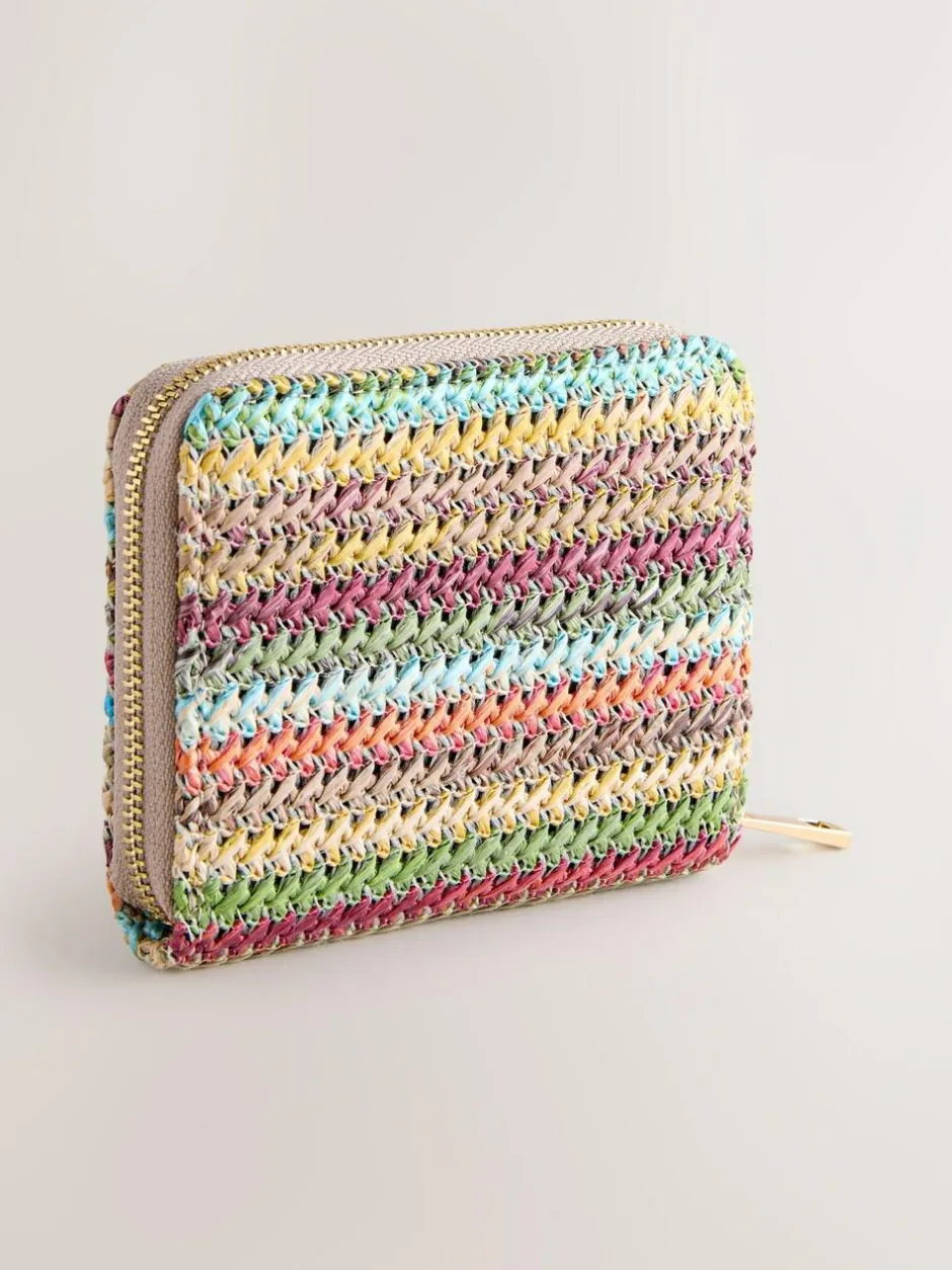 Next Stripe Raffia Effect Purse Best