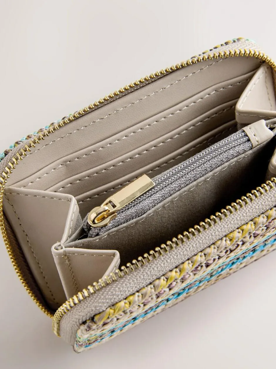 Next Stripe Raffia Effect Purse Best