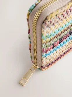 Next Stripe Raffia Effect Purse Best