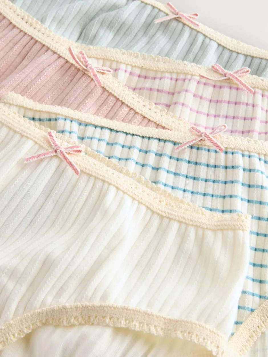 Next Texture Briefs 5 Pack (1.5-16yrs) Stripe/Plain New