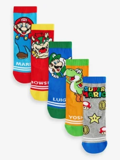 Next Character Cotton Rich Socks 5 Pack Super Mario Clearance