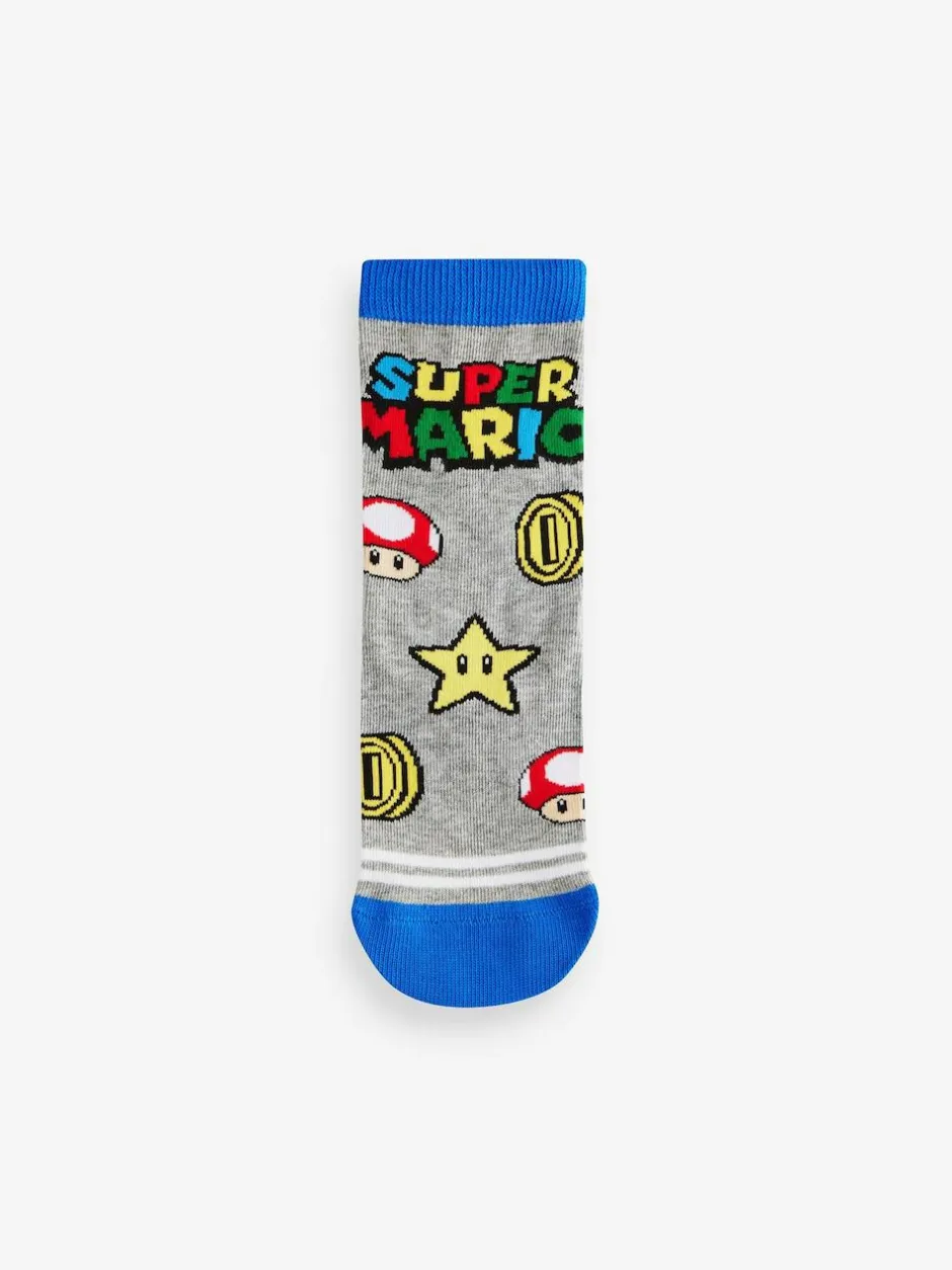 Next Character Cotton Rich Socks 5 Pack Super Mario Clearance