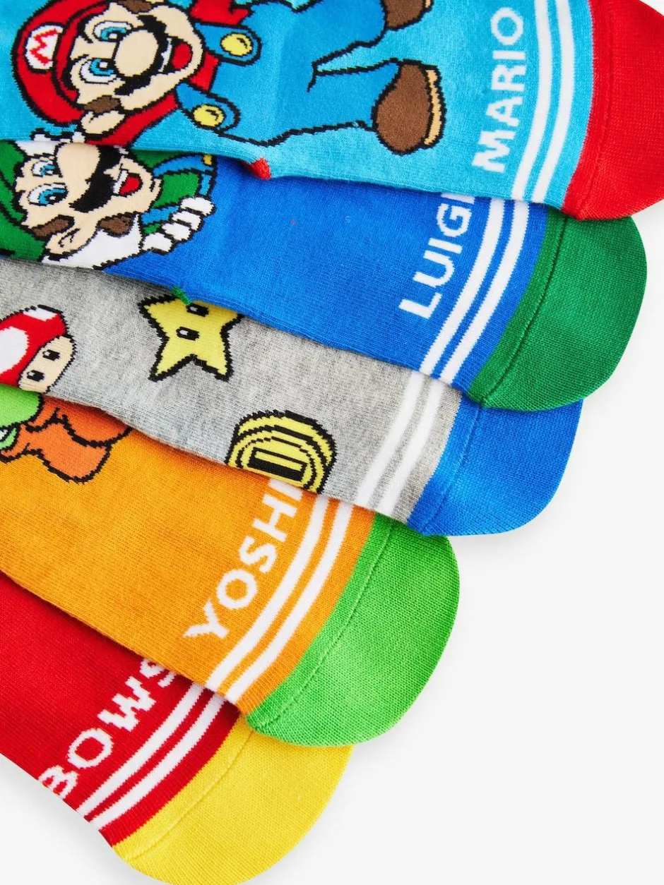 Next Character Cotton Rich Socks 5 Pack Super Mario Clearance
