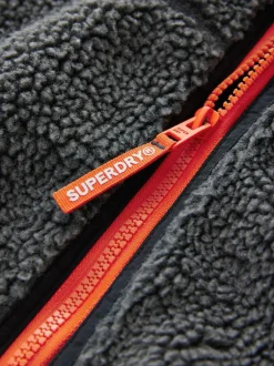 Superdry Black Borg Zip Through Jacket Clearance