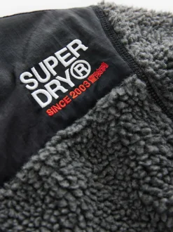Superdry Black Borg Zip Through Jacket Clearance