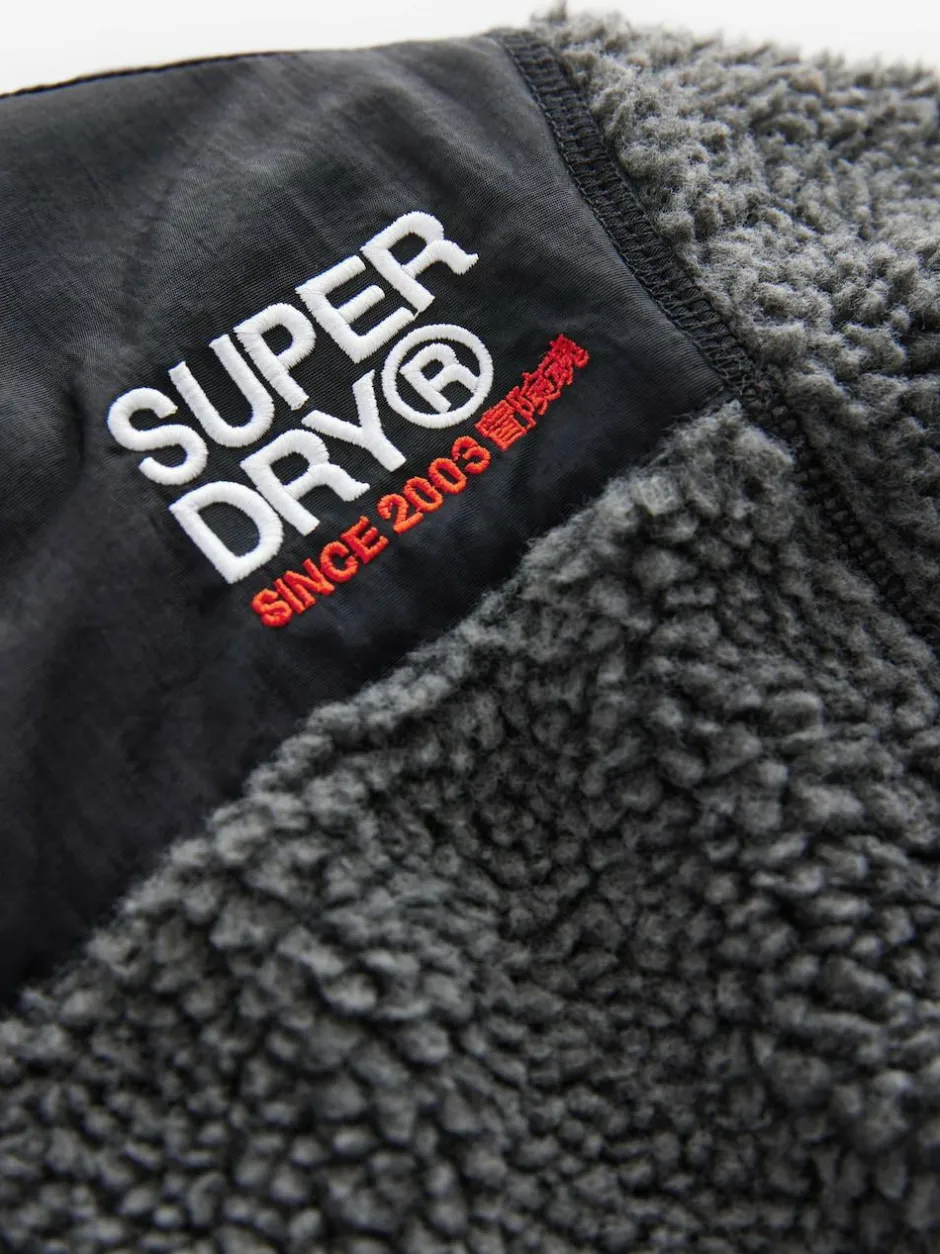 Superdry Black Borg Zip Through Jacket Clearance