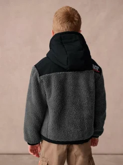 Superdry Black Borg Zip Through Jacket Clearance