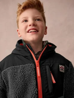 Superdry Black Borg Zip Through Jacket Clearance