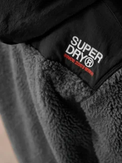 Superdry Black Borg Zip Through Jacket Clearance