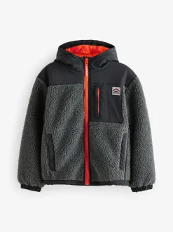 Superdry Black Borg Zip Through Jacket Clearance