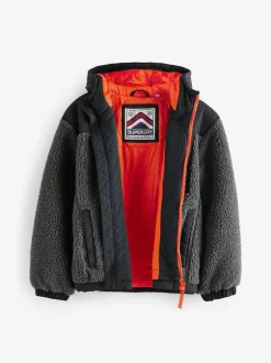 Superdry Black Borg Zip Through Jacket Clearance