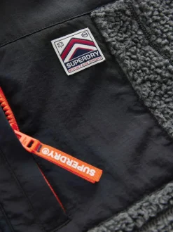 Superdry Black Borg Zip Through Jacket Clearance