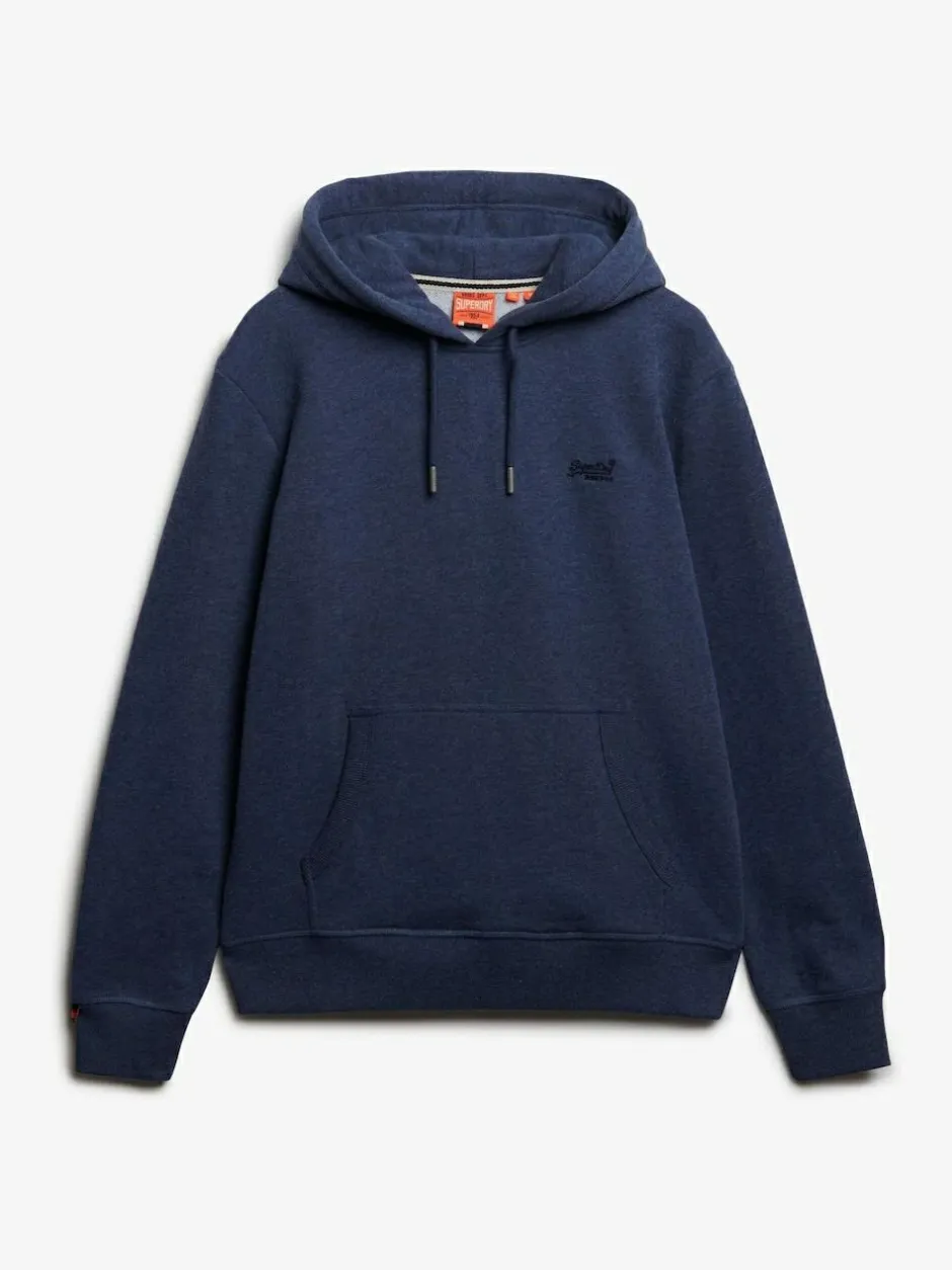 Superdry Chambray Blue Essential Logo Hoodie Clearance