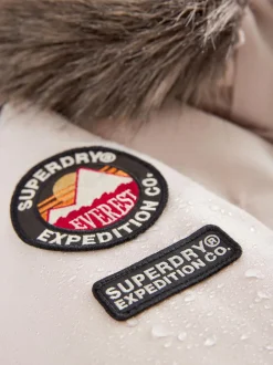 Superdry Everest Parka Coat Cream Sale