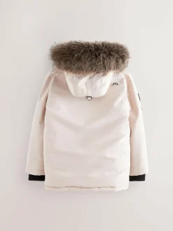 Superdry Everest Parka Coat Cream Sale