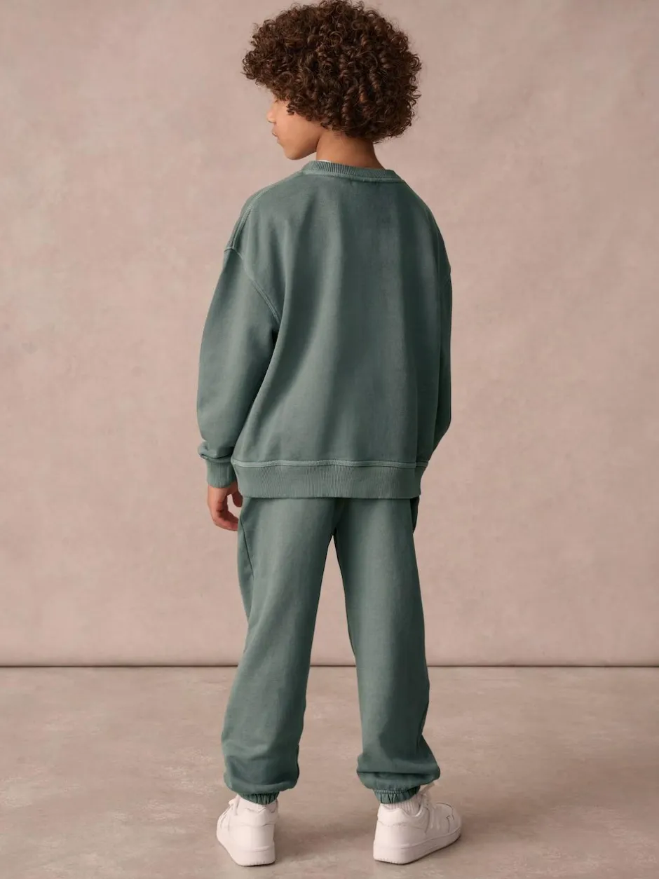 Superdry Dark Green Sweat Top & Shorts Set Online