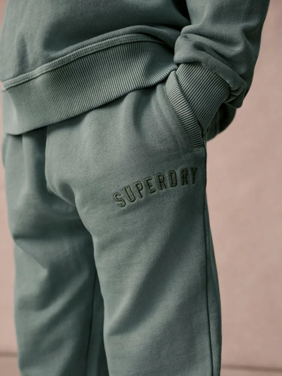 Superdry Dark Green Sweat Top & Shorts Set Online