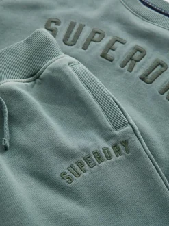 Superdry Dark Green Sweat Top & Shorts Set Online