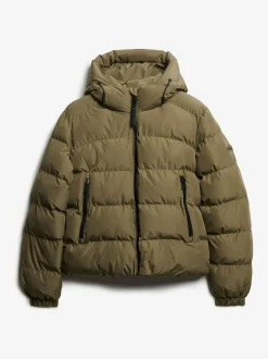 Superdry Green Hooded Sports Puffer Jacket