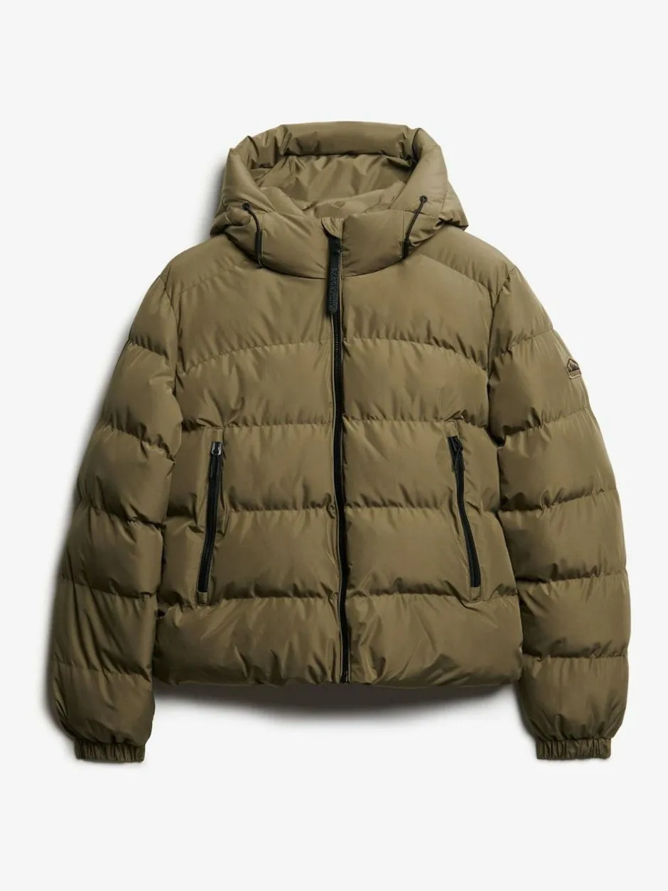 Superdry Green Hooded Sports Puffer Jacket