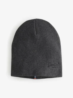 Superdry Essential Logo Knitted Beanie Hat Grey Hot