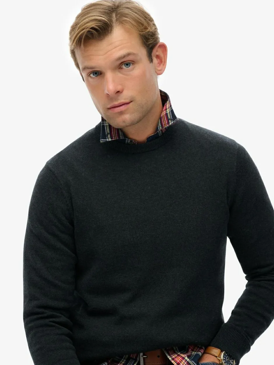 Superdry Essentials Cotton Jumper Grey Discount