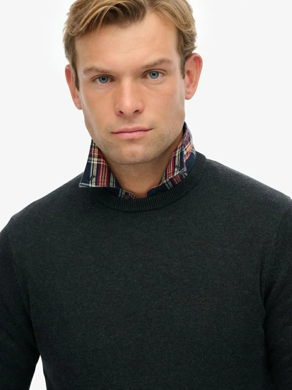 Superdry Essentials Cotton Jumper Grey Discount
