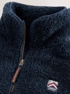 Superdry Navy Quarter Zip Fleece Hot