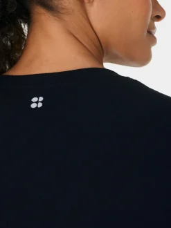 Sweaty Betty Black Modal Crew Neck Base Layer Top Hot