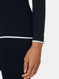 Sweaty Betty Black Modal Crew Neck Base Layer Top Hot