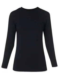 Sweaty Betty Black Modal Crew Neck Base Layer Top Hot