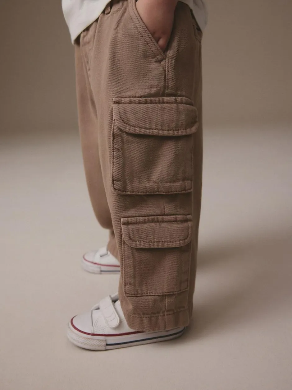 Next 100% Cotton Cargo Trouser Jeans (3mths-7yrs) Tan Brown