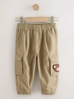 Next Regular Fit Cargo Trousers (3mths-7yrs) Tan Brown Bear New