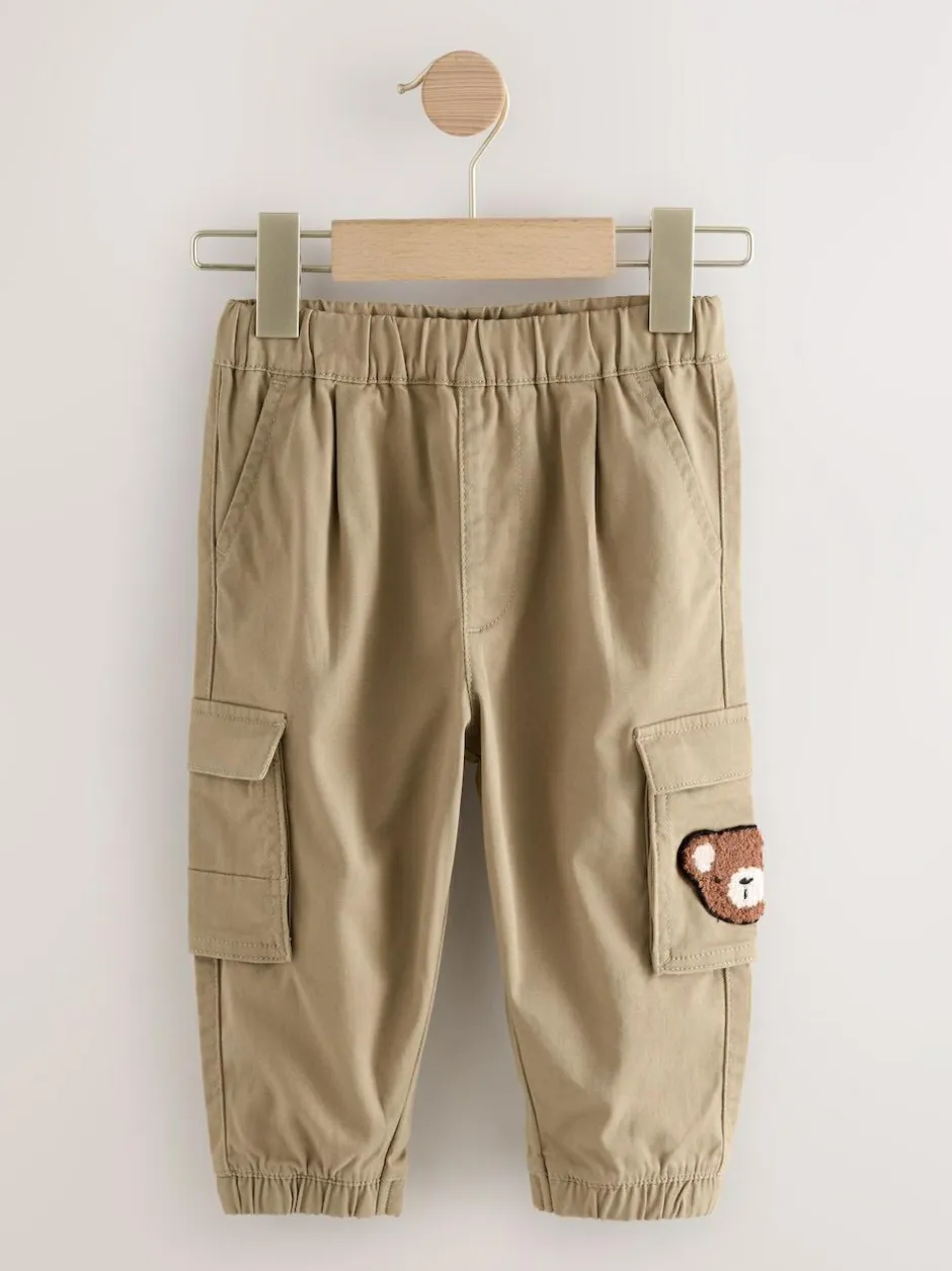 Next Regular Fit Cargo Trousers (3mths-7yrs) Tan Brown Bear New