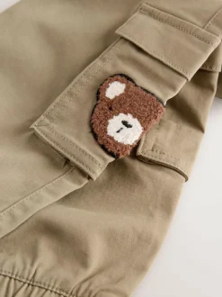 Next Regular Fit Cargo Trousers (3mths-7yrs) Tan Brown Bear New