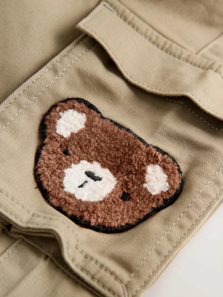 Next Regular Fit Cargo Trousers (3mths-7yrs) Tan Brown Bear New