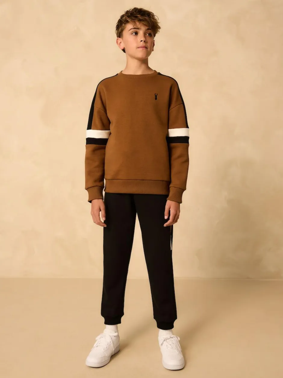 Next Colourblock Crew Set (3-16yrs) Tan Brown New
