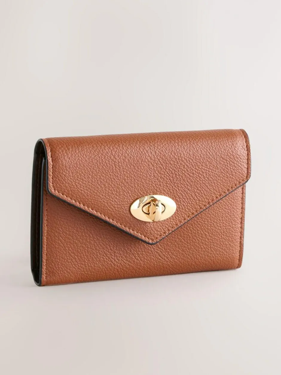 Next Tan Brown Envelope Lock Purse Best