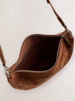Next Tan Brown Leather Sling Cross Body Bag Discount