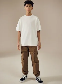 Next Tan Brown Loose Fit Cargo Trousers (3-16yrs) Clearance
