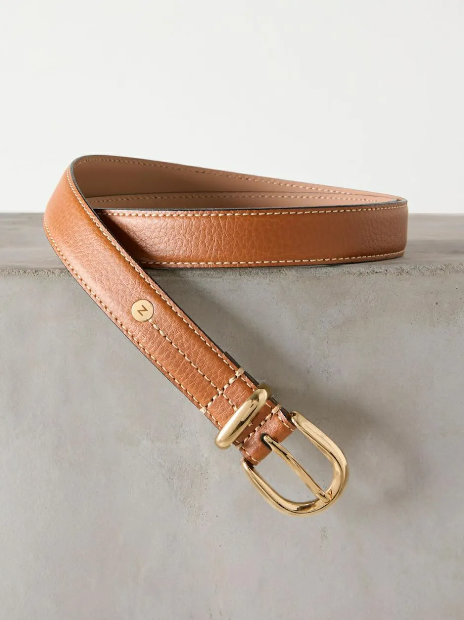 Next N. Premium Made In Italy Mid Width Belt Tan Brown