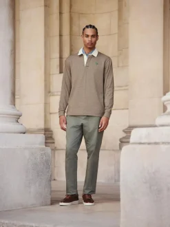 Next Tan Brown Puppytooth Rugby Shirt Hot