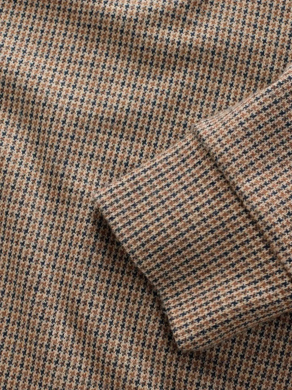 Next Tan Brown Puppytooth Rugby Shirt Hot