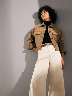 Next Regular Statement Buckle Leather Belt Tan Brown Clearance