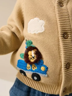 Next Tan Brown Safari Character Cardigan (3mths-7yrs) Best