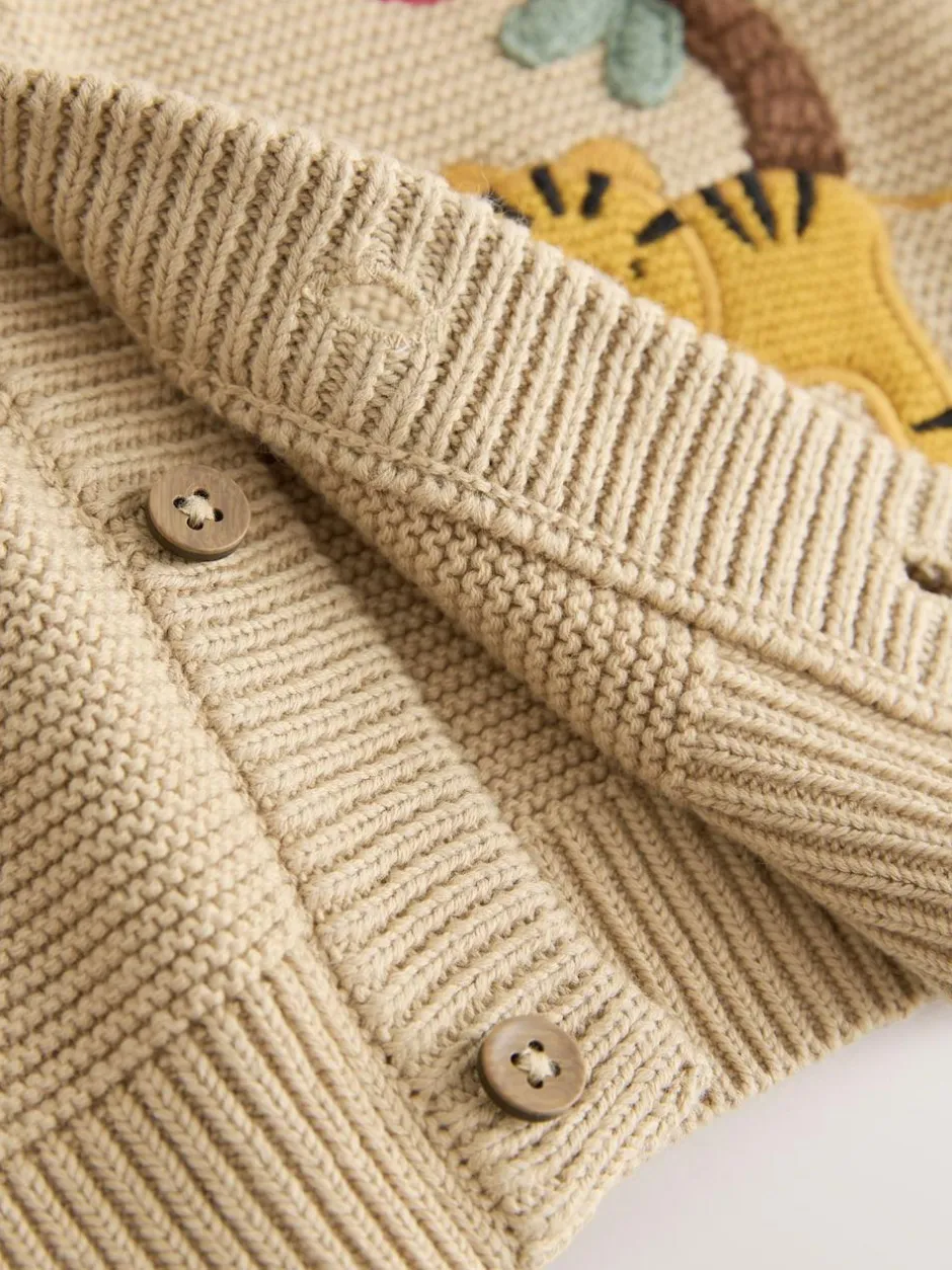 Next Tan Brown Safari Character Cardigan (3mths-7yrs) Best
