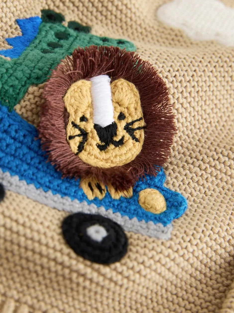 Next Tan Brown Safari Character Cardigan (3mths-7yrs) Best