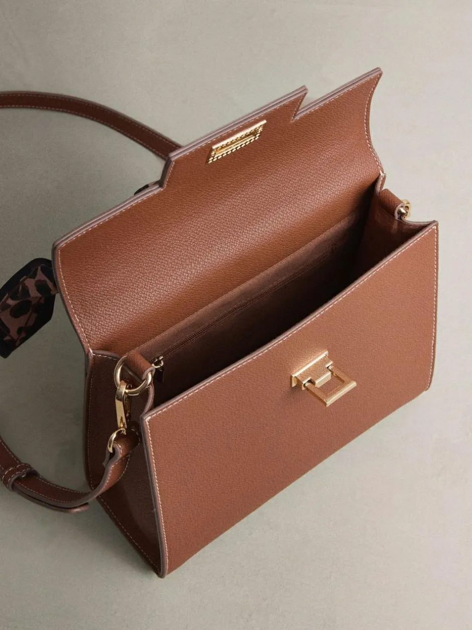 Next Tan Brown Scarf Hand Held Bag Outlet